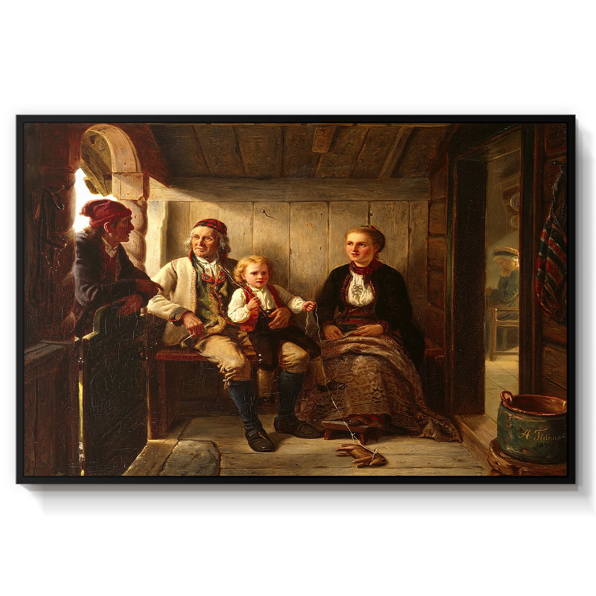 Neighbors (Naboer), 1855 - Floater Framed Canvas Print