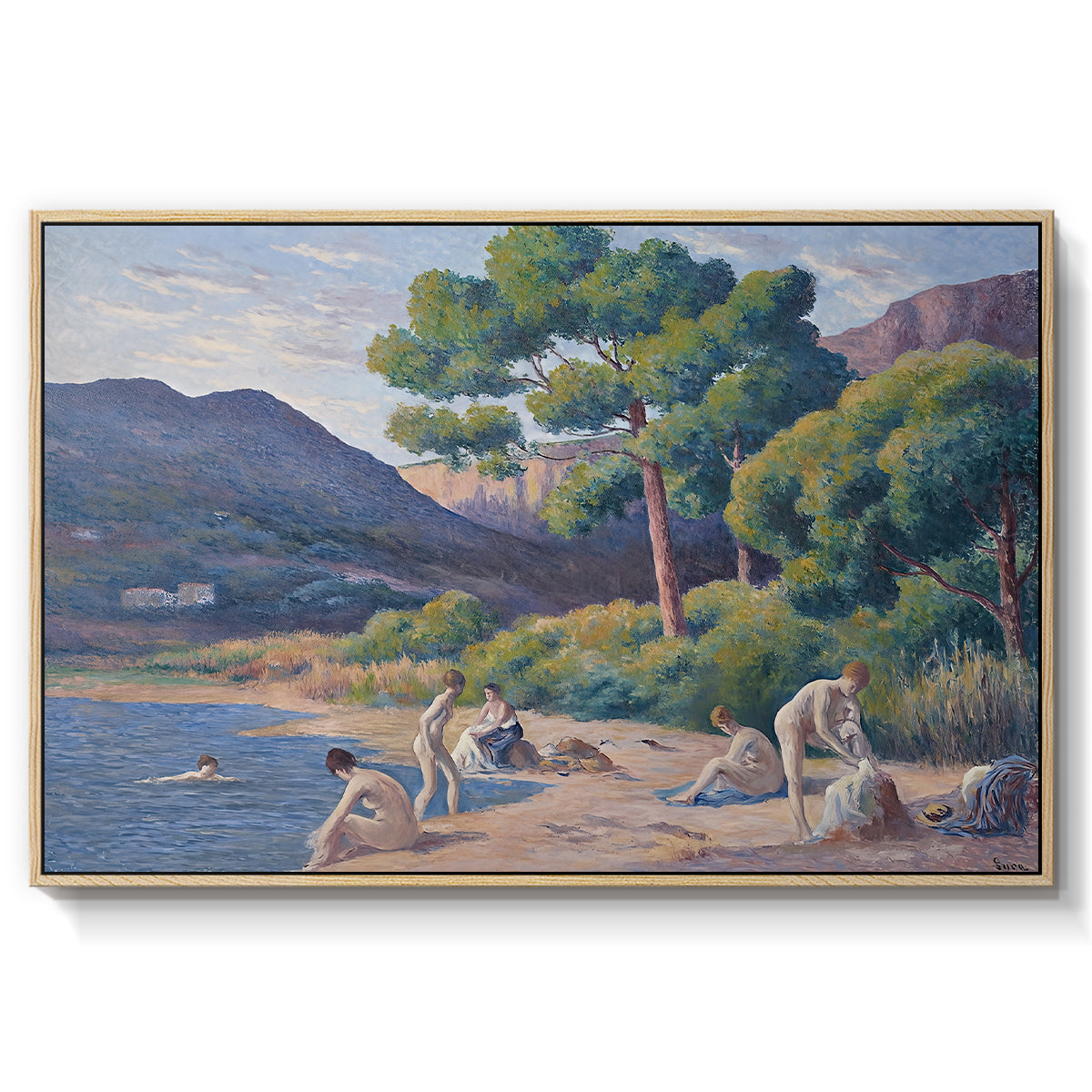 Bathers in Saint-Tropez, c. 1909 - Floater Framed Canvas Print