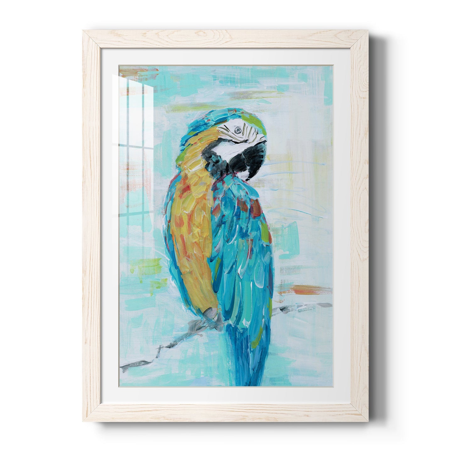 Island Parrot I - Premium Framed Print - Distressed Barnwood Frame - Ready to Hang