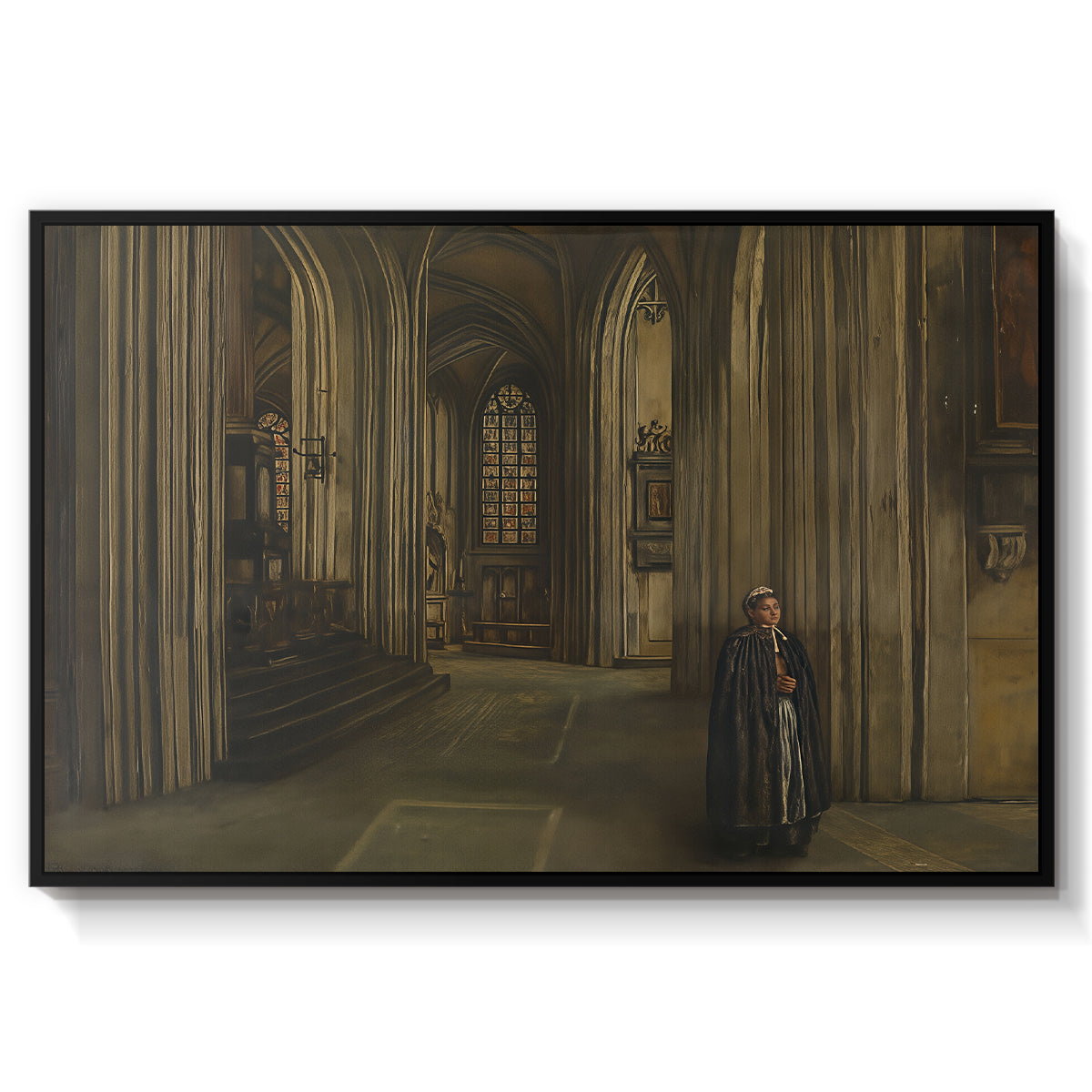 Interior of a Church, 1871 - Floater Framed Canvas Print