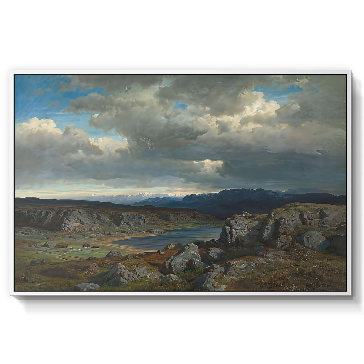 Norwegian Highlands, 1857 - Floater Framed Canvas Print