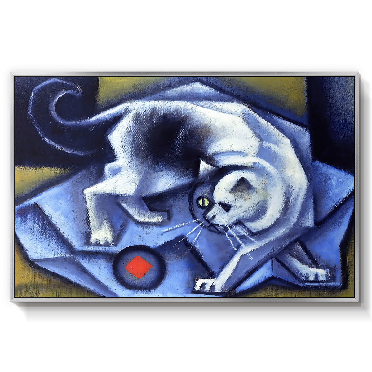 Cat Playing with a Ball, 1945-1950 - Floater Framed Canvas Print