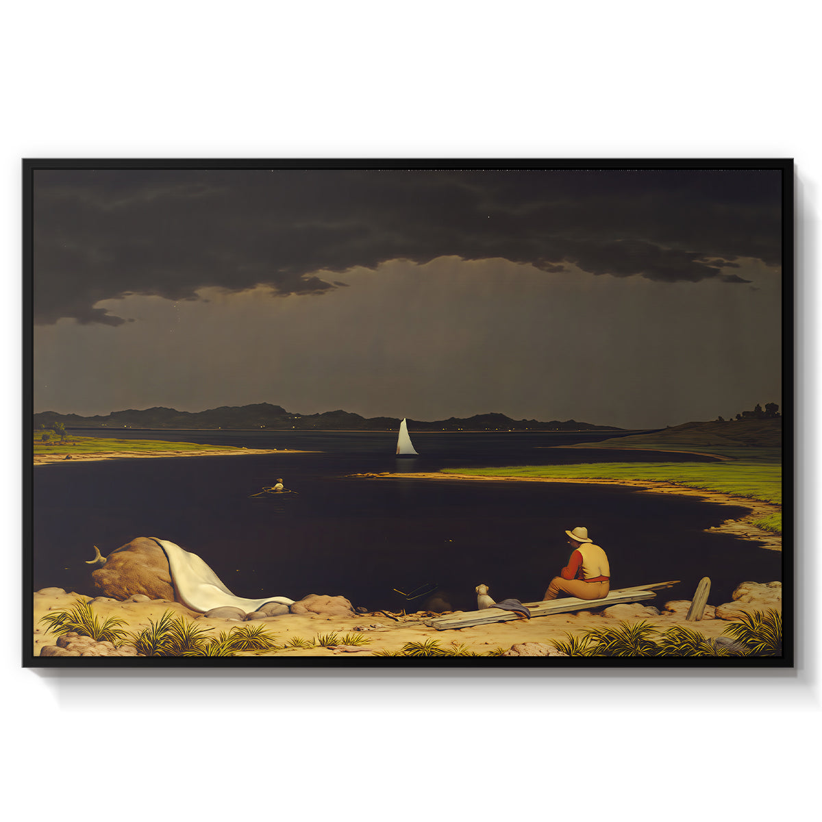 Approaching Thunder Storm, 1859 - Floater Framed Canvas Print