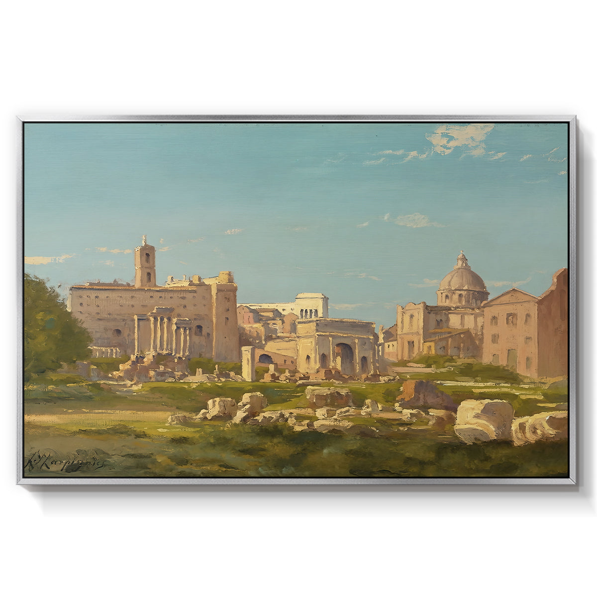The Roman Forum, c. 1860 - Floater Framed Canvas Print