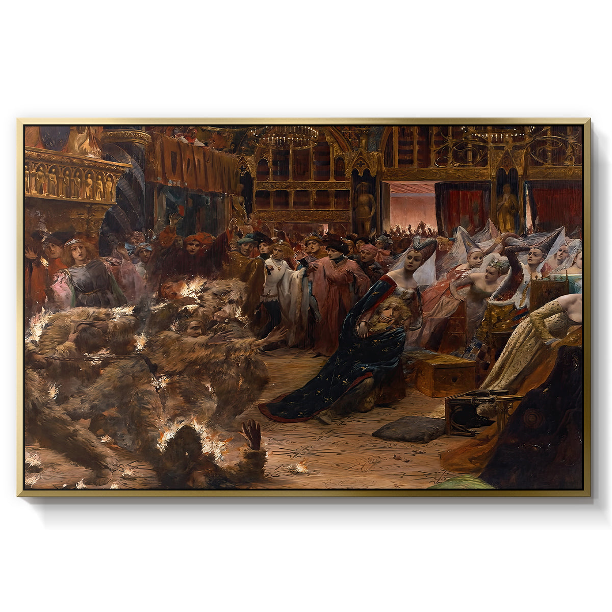 Ball of the Burning Men, 1889 - Floater Framed Canvas Print