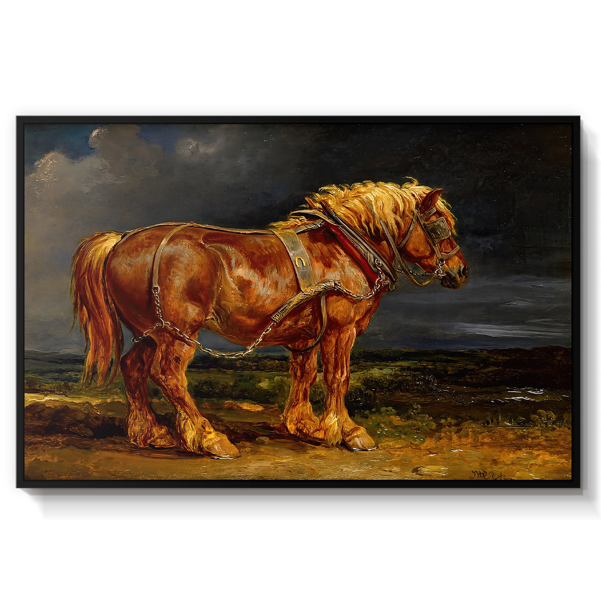 The Shire Horse Elephant in an Extensive Landscape, c. 1850s - Floater Framed Canvas Print