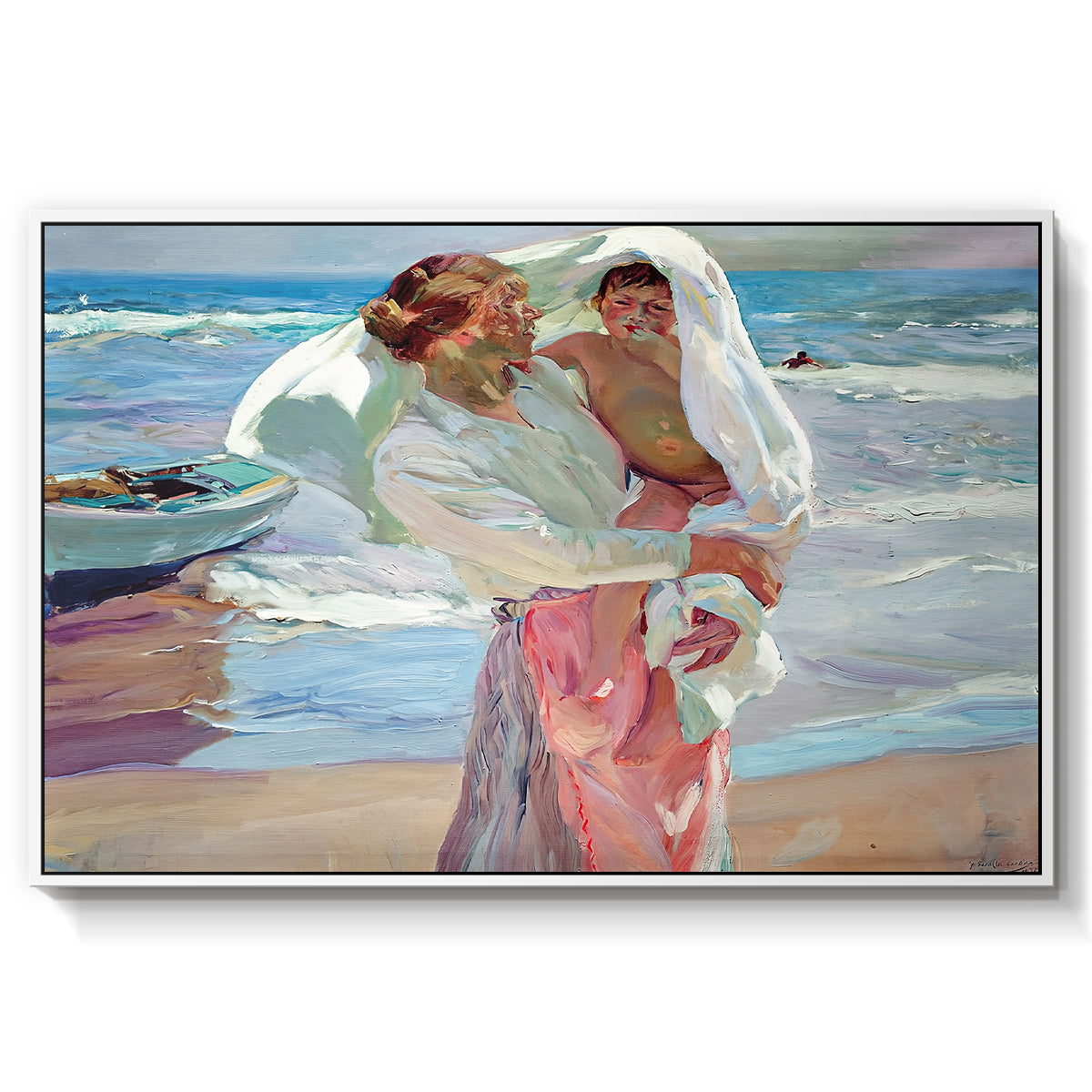 After Bathing, 1915 - Floater Framed Canvas Print