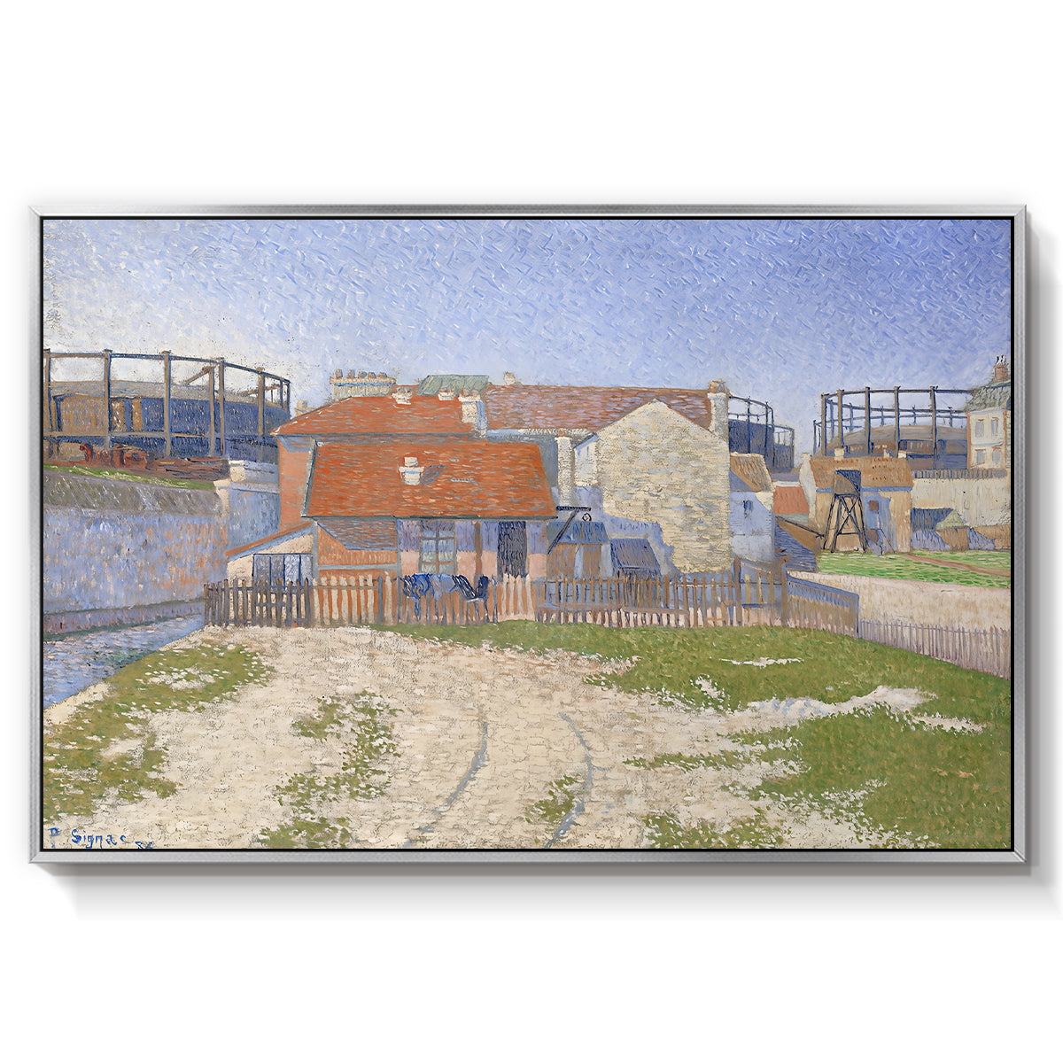 Gasometers at Clichy, 1886 - Floater Framed Canvas Print