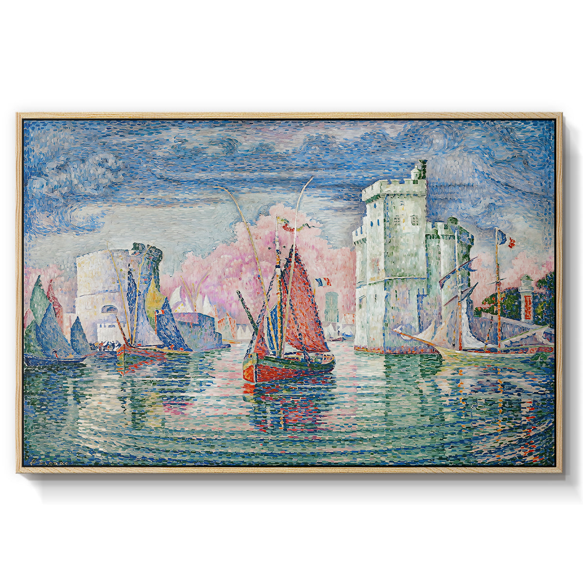 Entrance to the Port of La Rochelle, 1921 - Floater Framed Canvas Print
