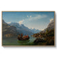 Bridal Procession on the Hardangerfjord, 1848 - Floater Framed Canvas Print