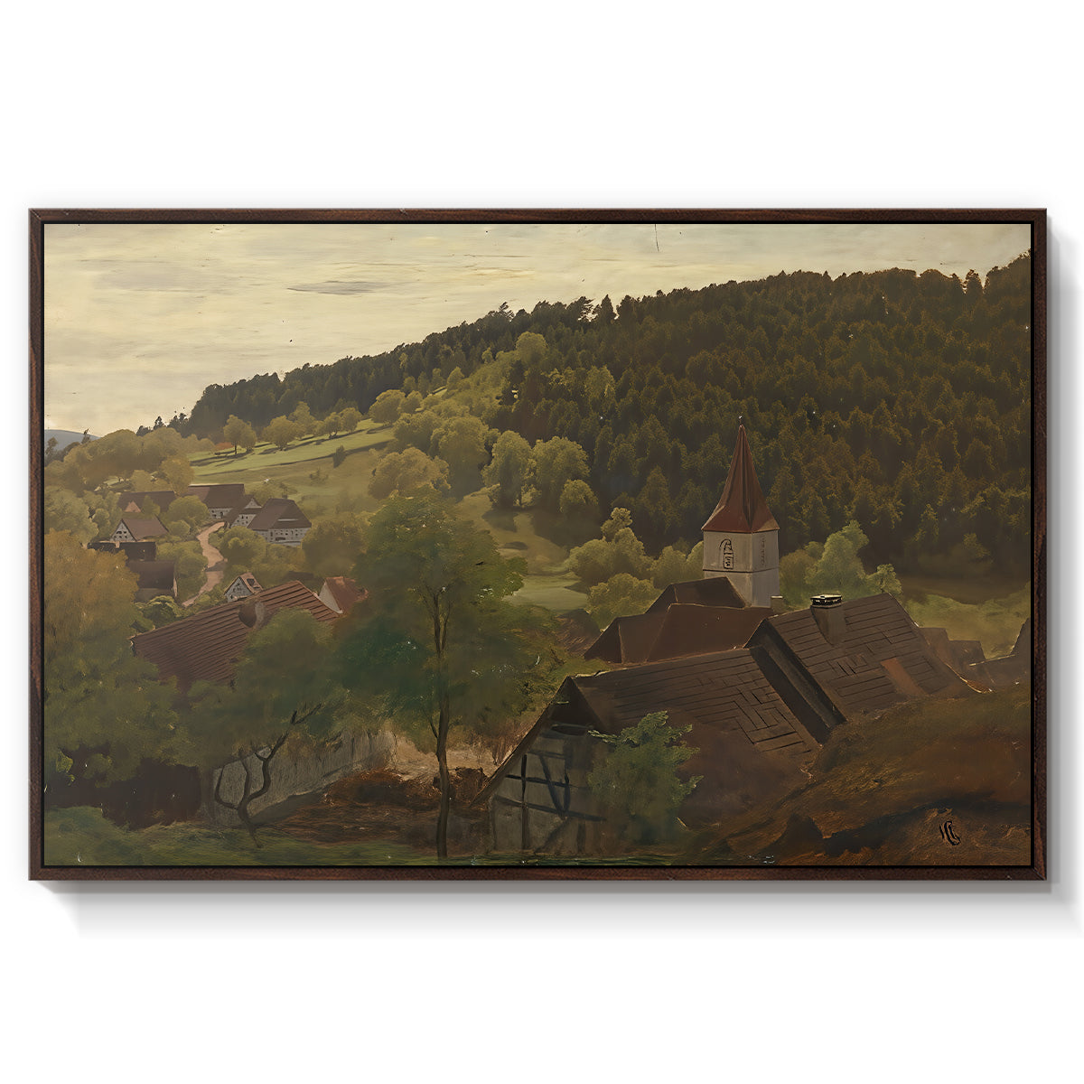 Landscape from Ebersteinburg in Baden, 1876 - Floater Framed Canvas Print