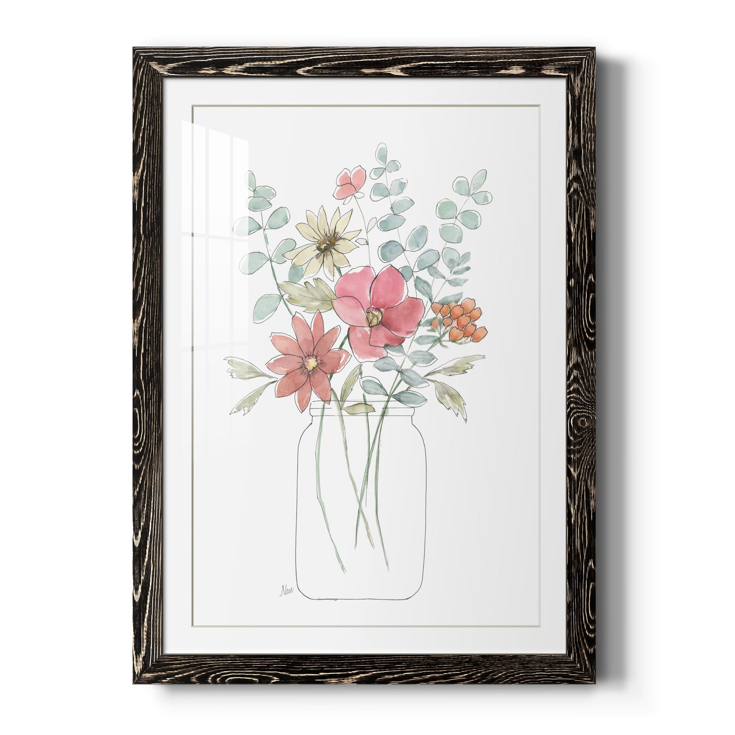 Whimsical Wildflowers II - Barnwood Framed Art Print