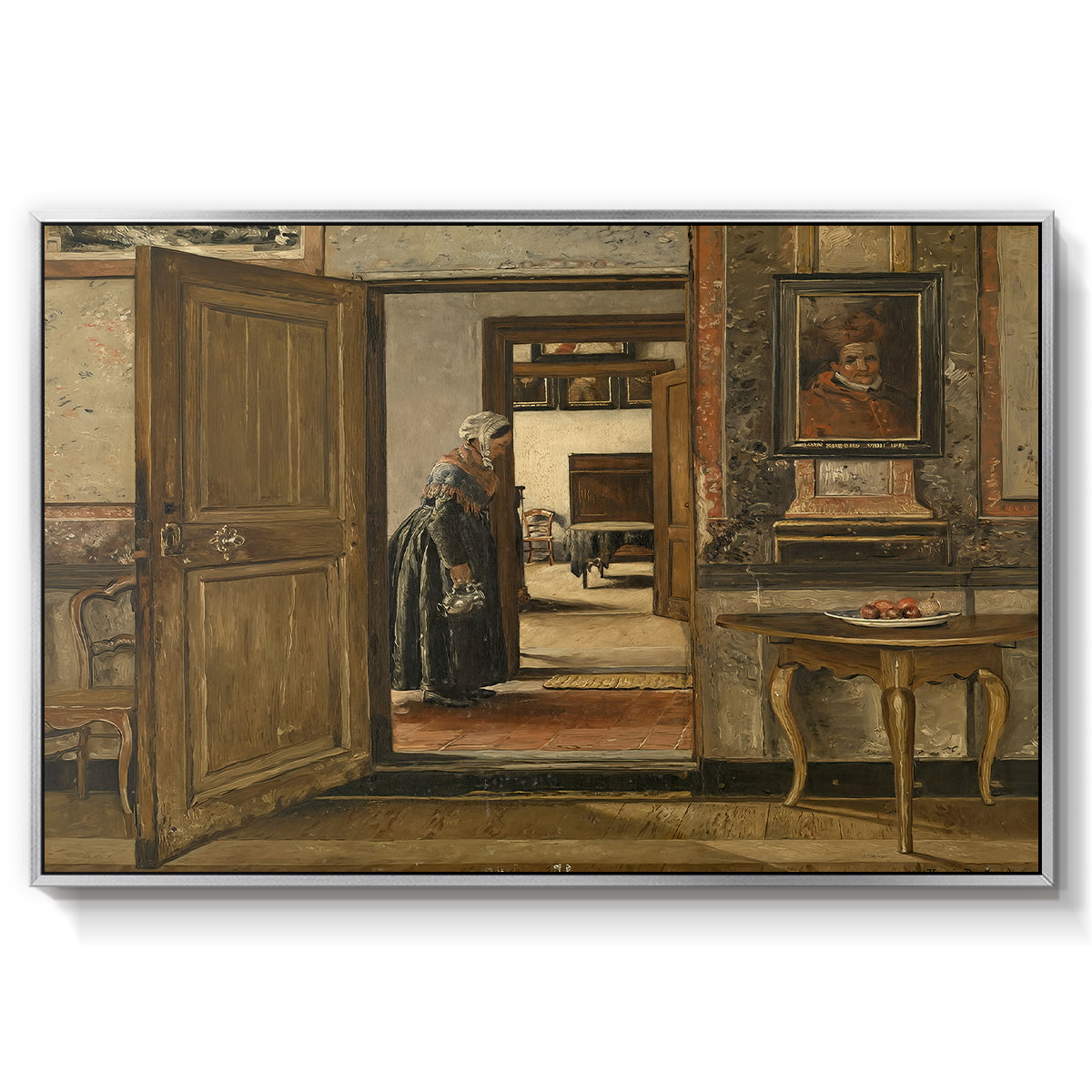 Interior of the Terninck Institution in Antwerp, 1884 - Floater Framed Canvas Print