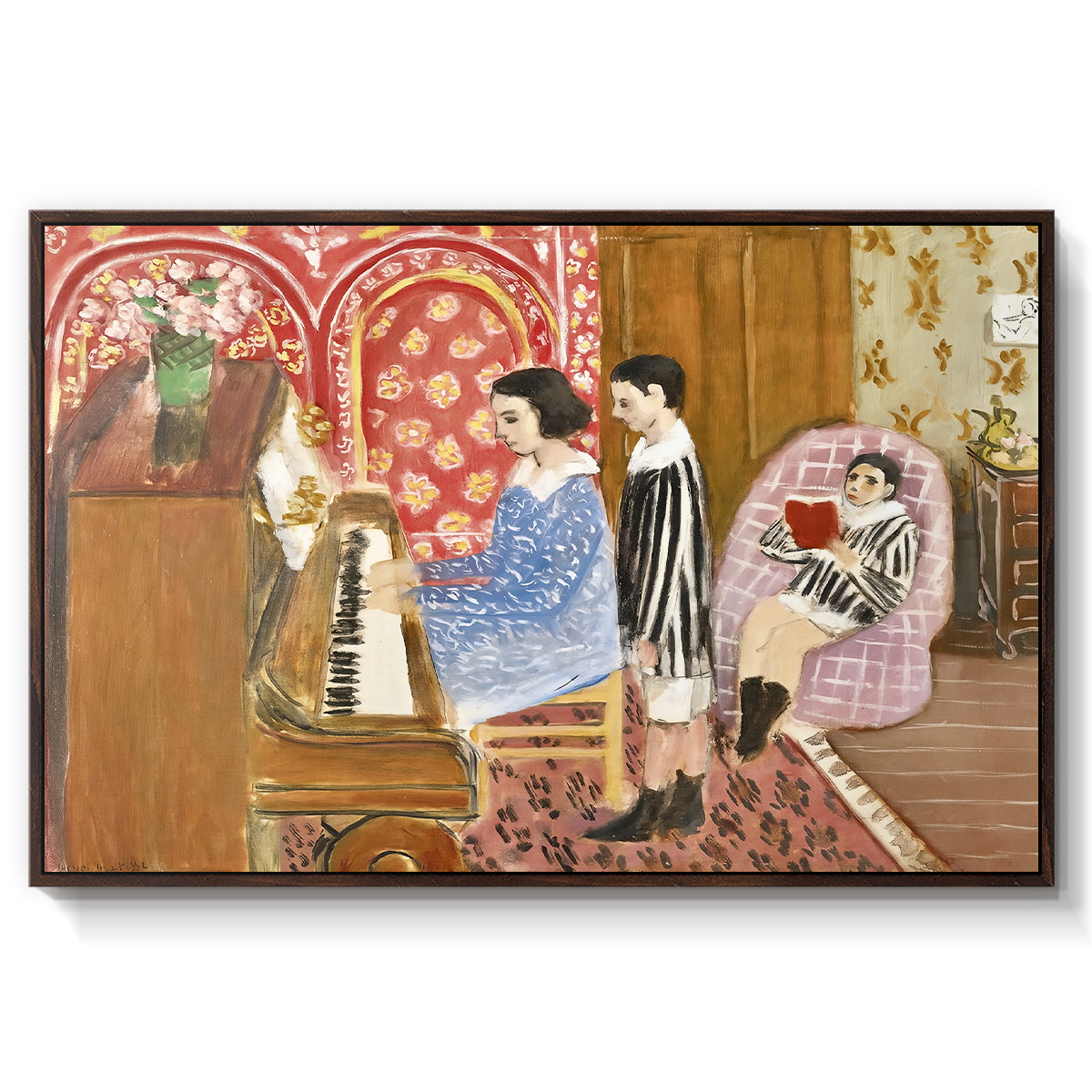 The Piano Lesson, 1923 - Floater Framed Canvas Print