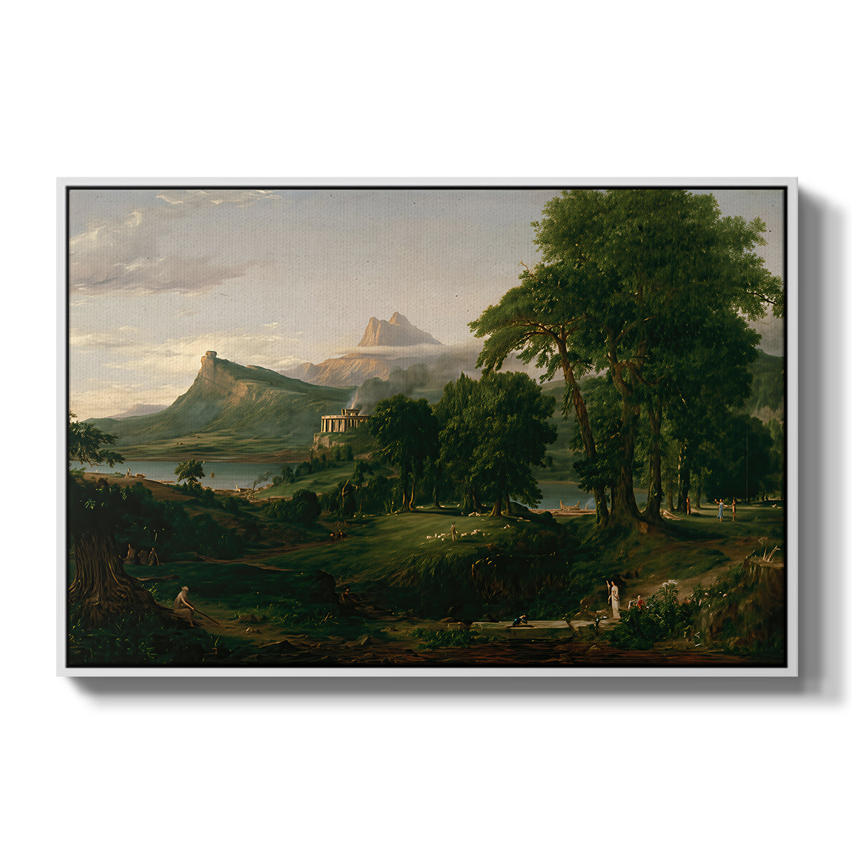 The Course of Empire: The Arcadian or Pastoral State, 1834 - Floater Framed Canvas Print