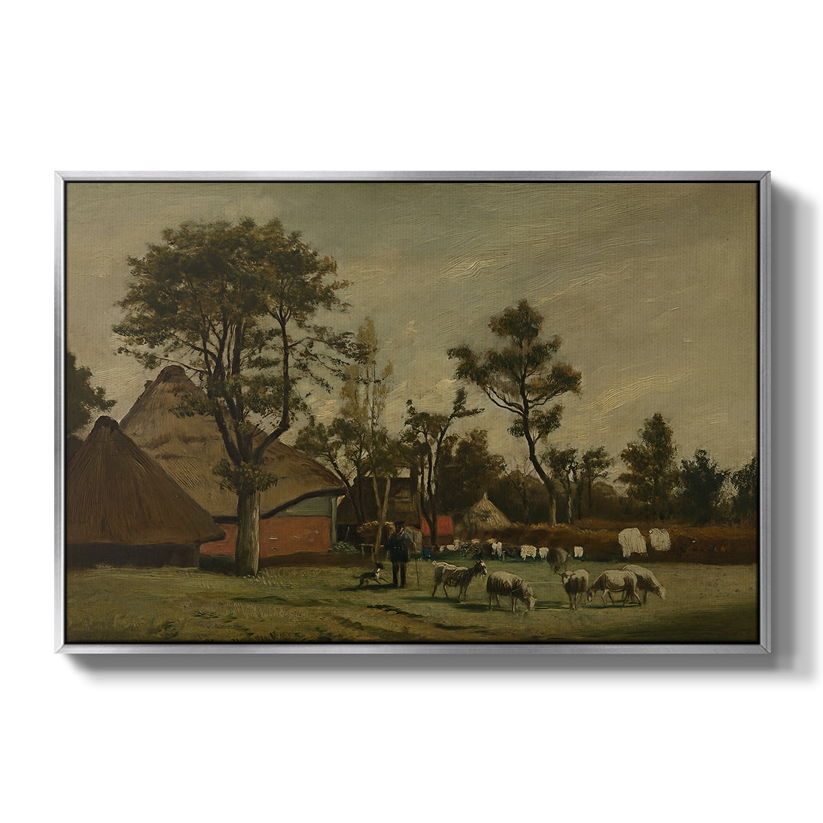 Farmhouse, c. 1865-1875 - Floater Framed Canvas Print