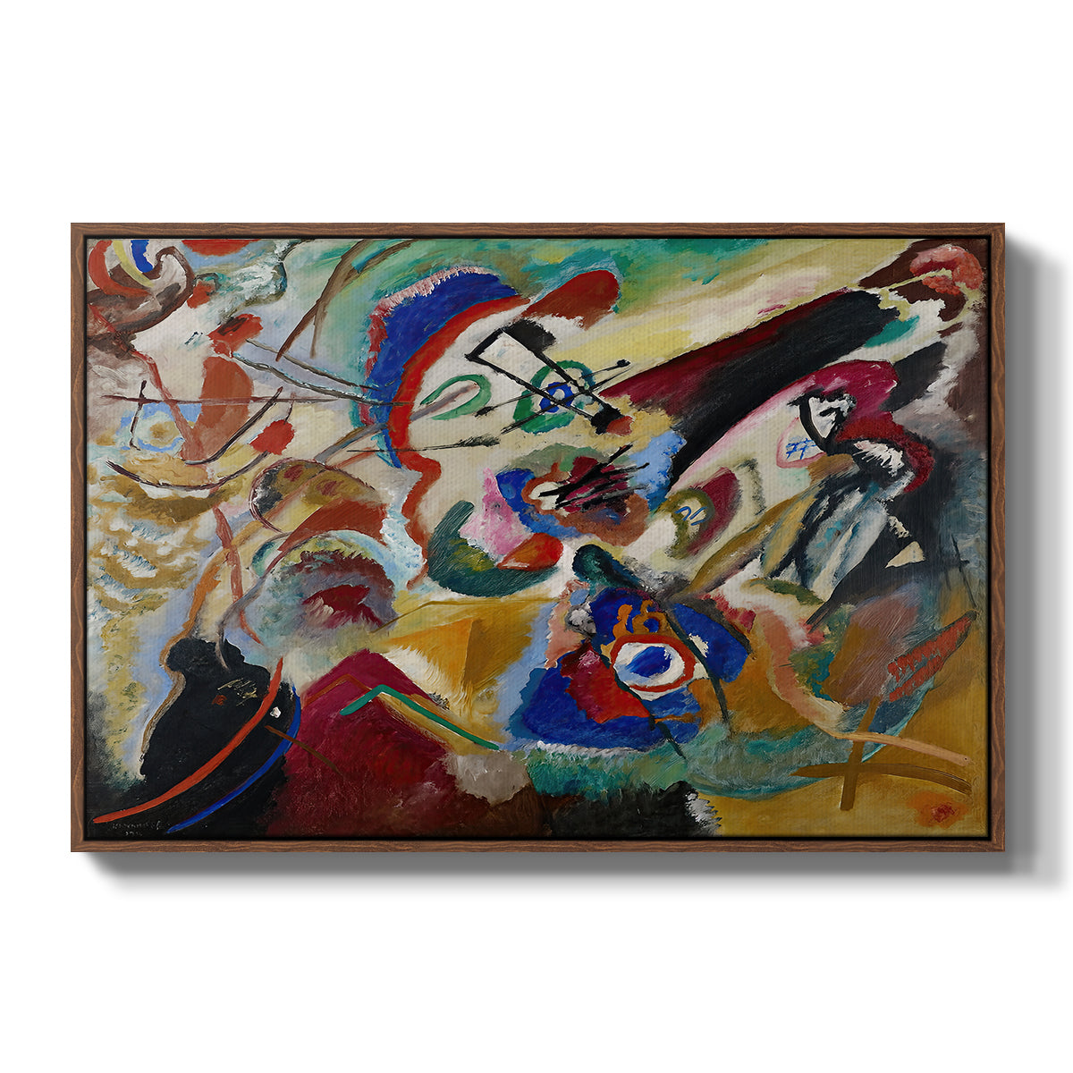 Fragment 2 for Composition VII, 1913 - Floater Framed Canvas Print