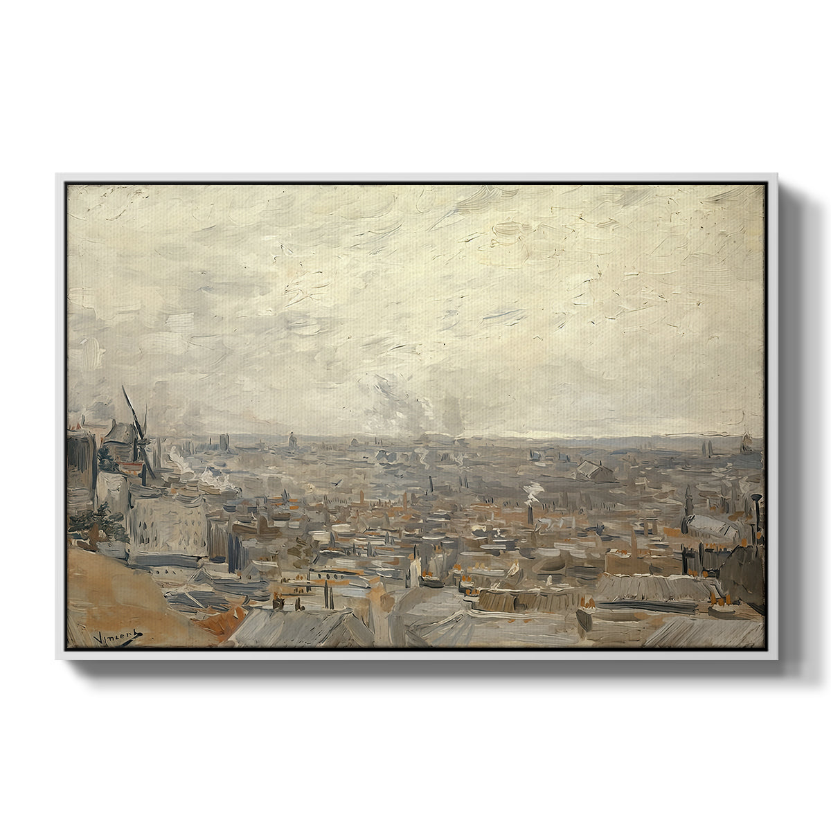 View from Montmartre, 1886 - Floater Framed Canvas Print
