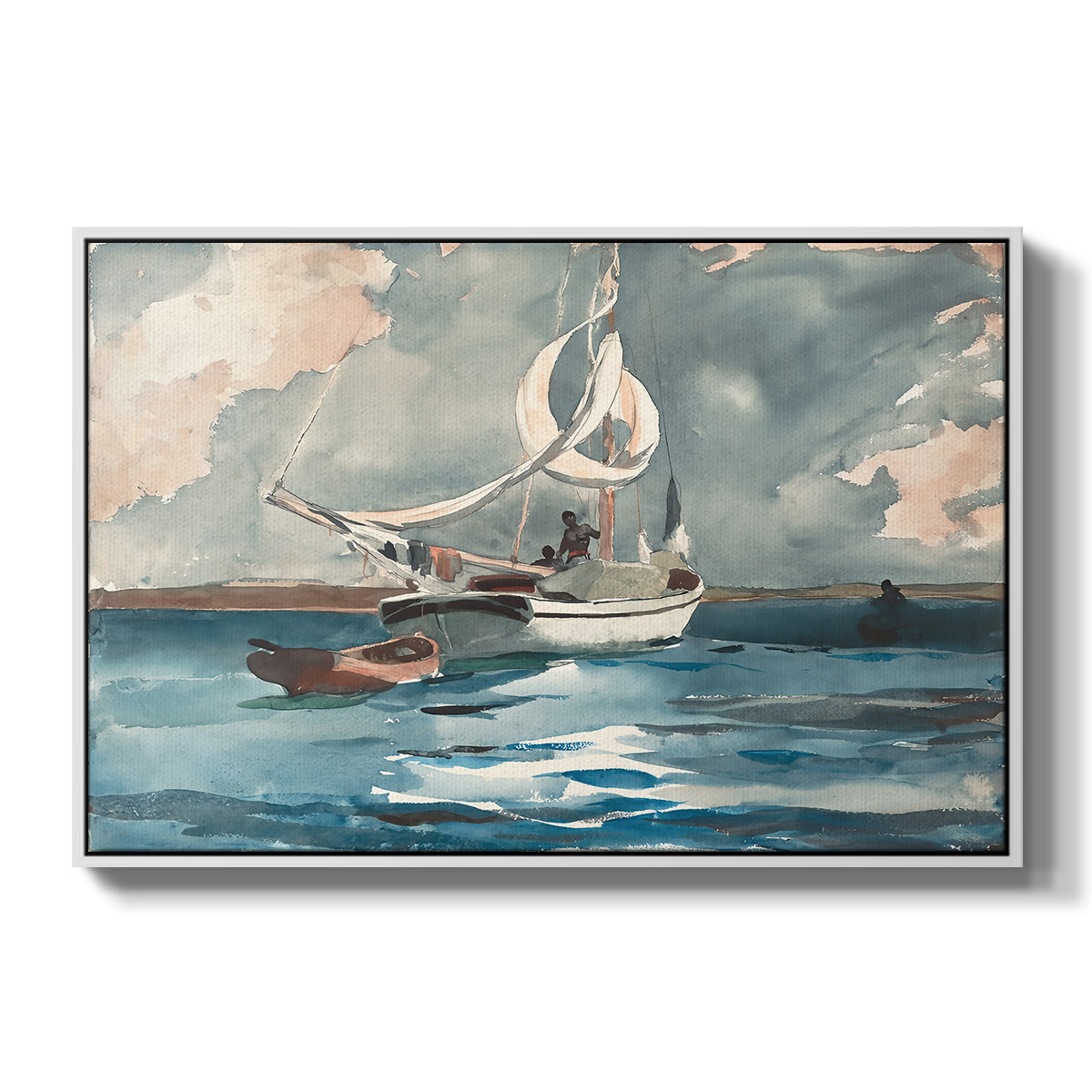 Sloop, Nassau, 1899 - Floater Framed Canvas Print