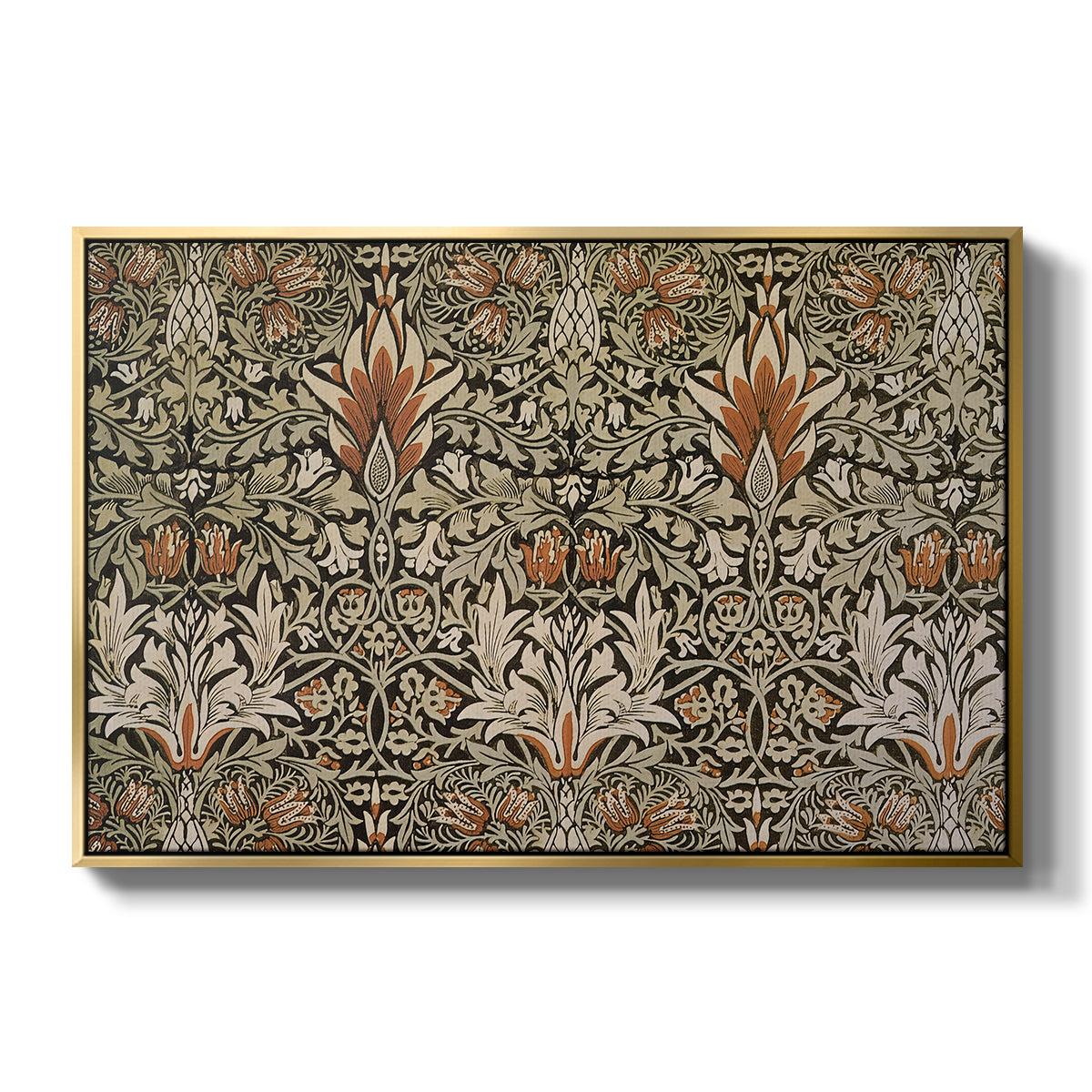 Snakeshead - Charcoal/Spice, c. 1876 - Floater Framed Canvas Print