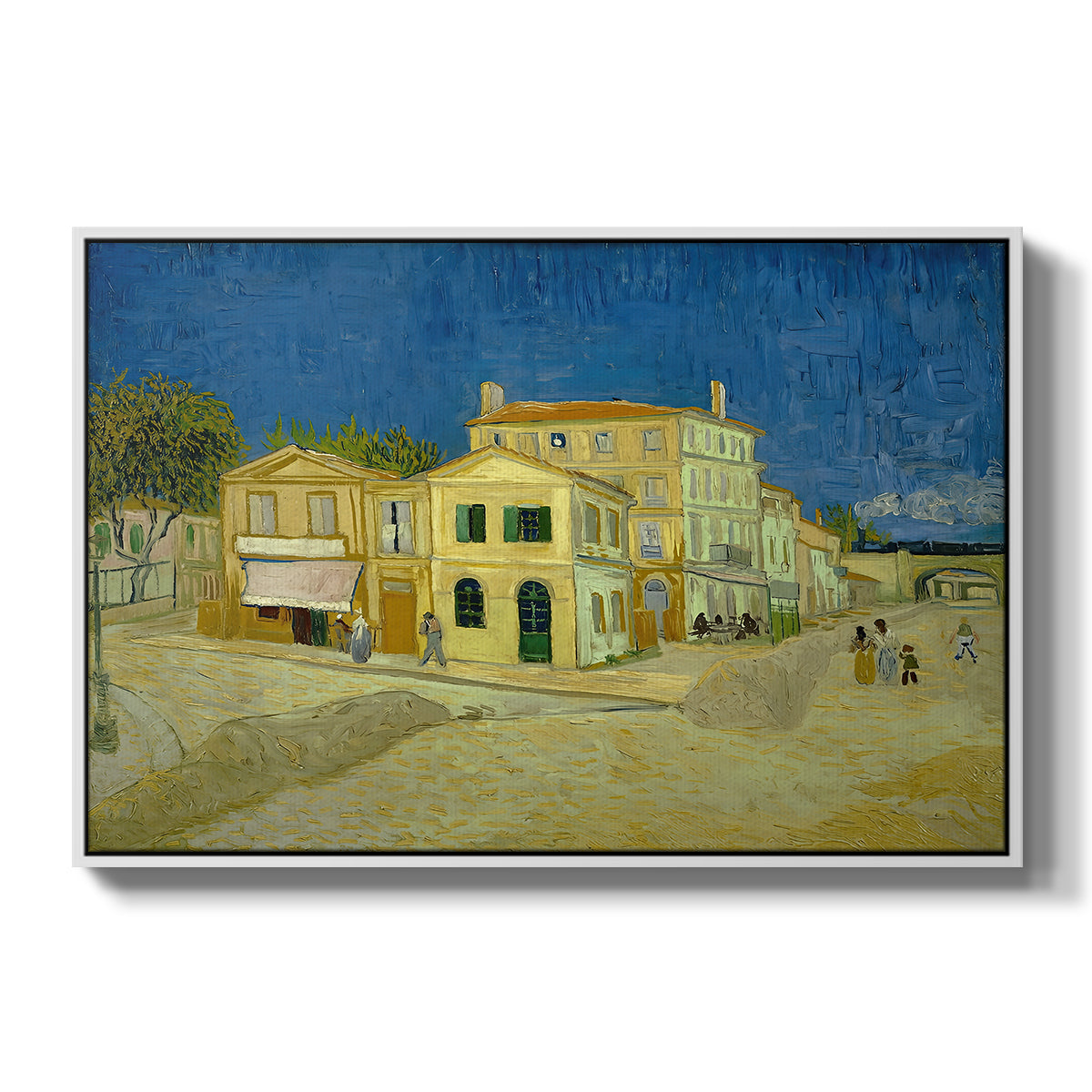 The Yellow House (The Street), 1888 - Floater Framed Canvas Print