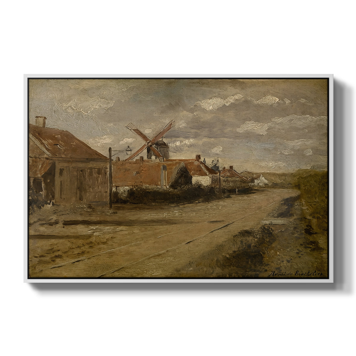 The Mill at Kiel, c. 1885-1888 - Floater Framed Canvas Print