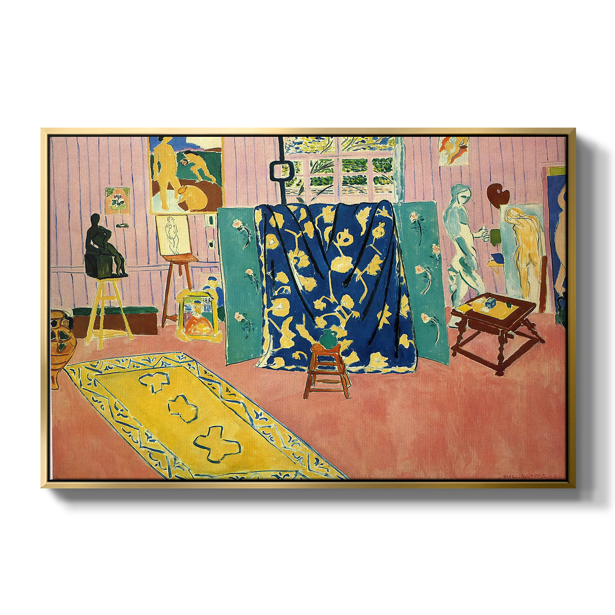 The Pink Studio (L'Atelier Rose), 1911 - Floater Framed Canvas Print