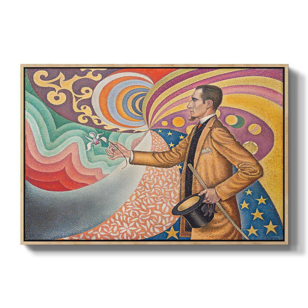 Portrait of Félix Fénéon, 1890 - Floater Framed Canvas Print