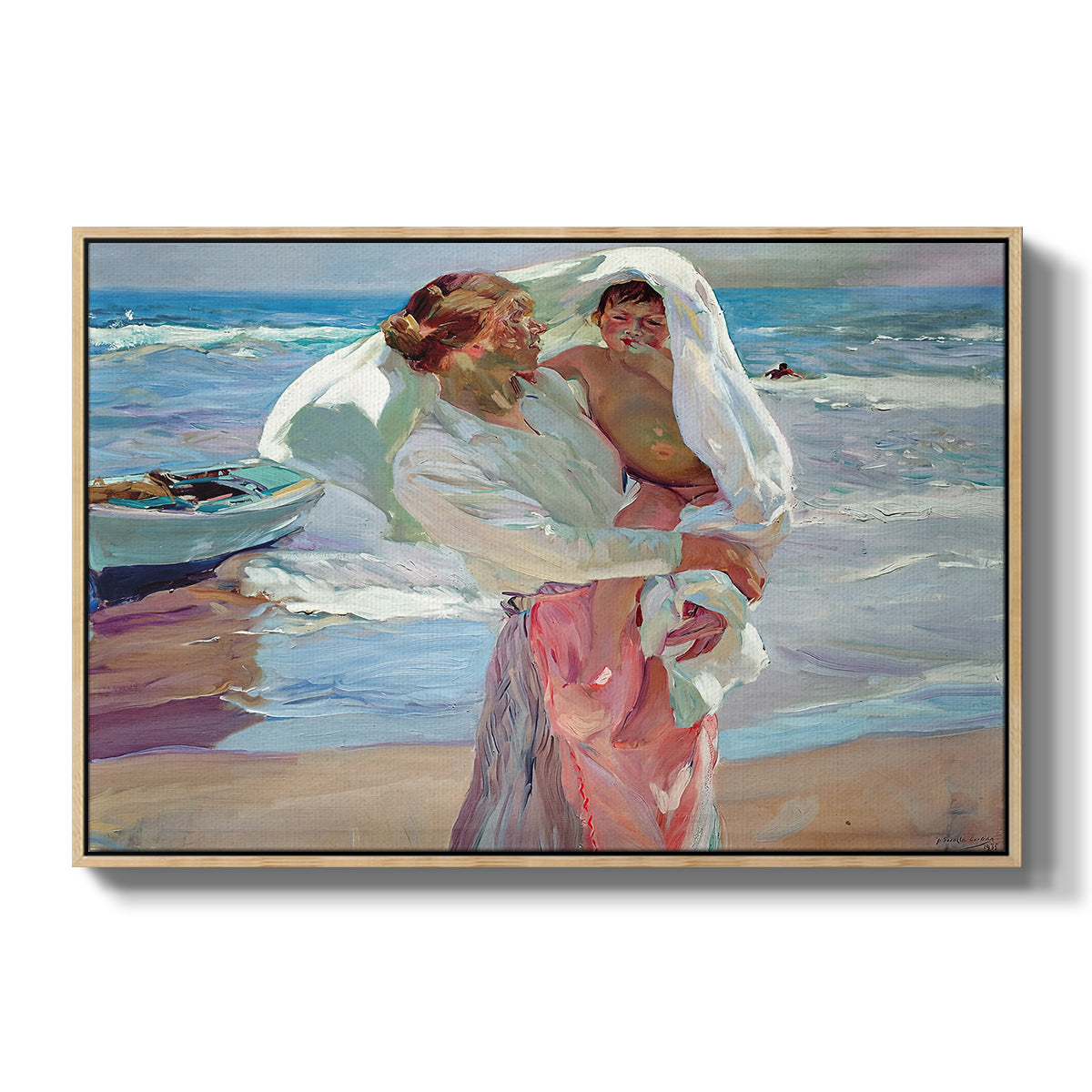 After Bathing, 1915 - Floater Framed Canvas Print