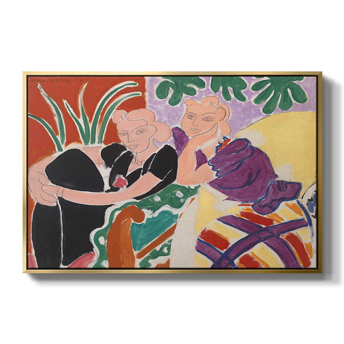 The Conversation, 1938 - Floater Framed Canvas Print