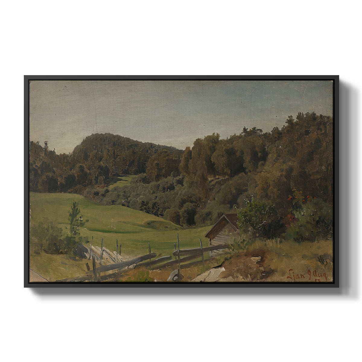Landscape at Ljan, 1858 - Floater Framed Canvas Print