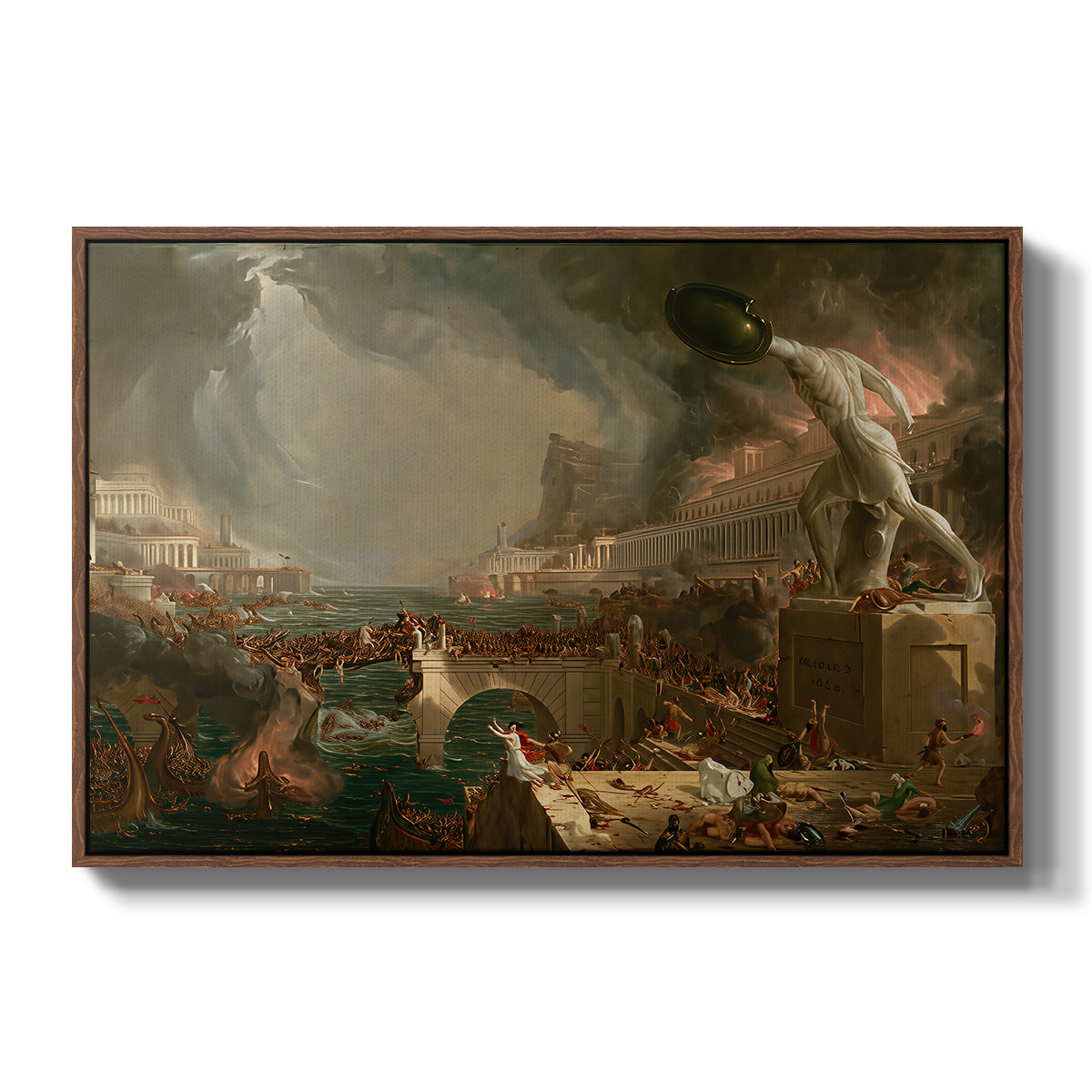 The Course of Empire: Destruction, 1836 - Floater Framed Canvas Print