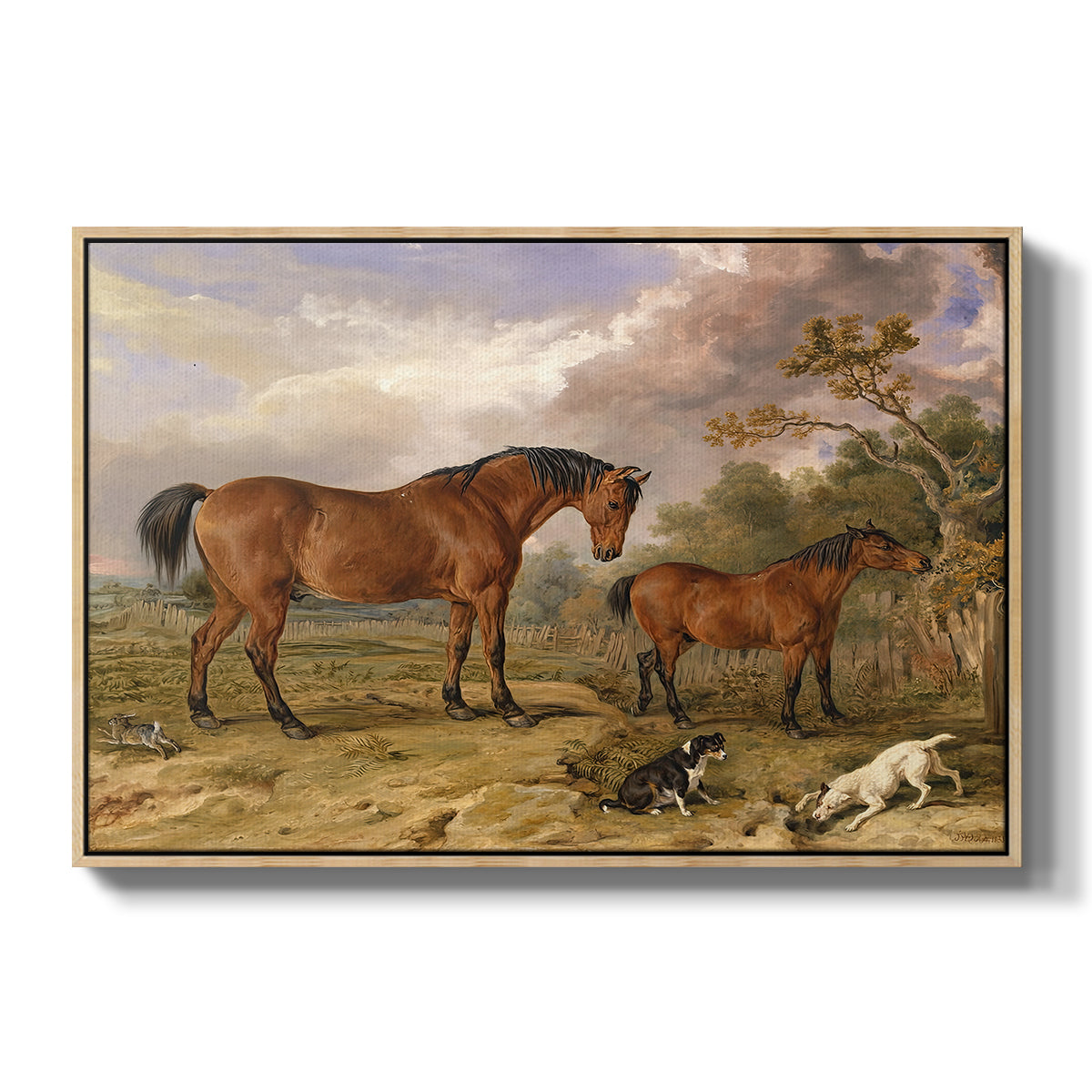 Portrait of Reformer, Blucher, Tory and Crib, Property of Rowland Alston, Esq., M.P., 1835 - Floater Framed Canvas Print
