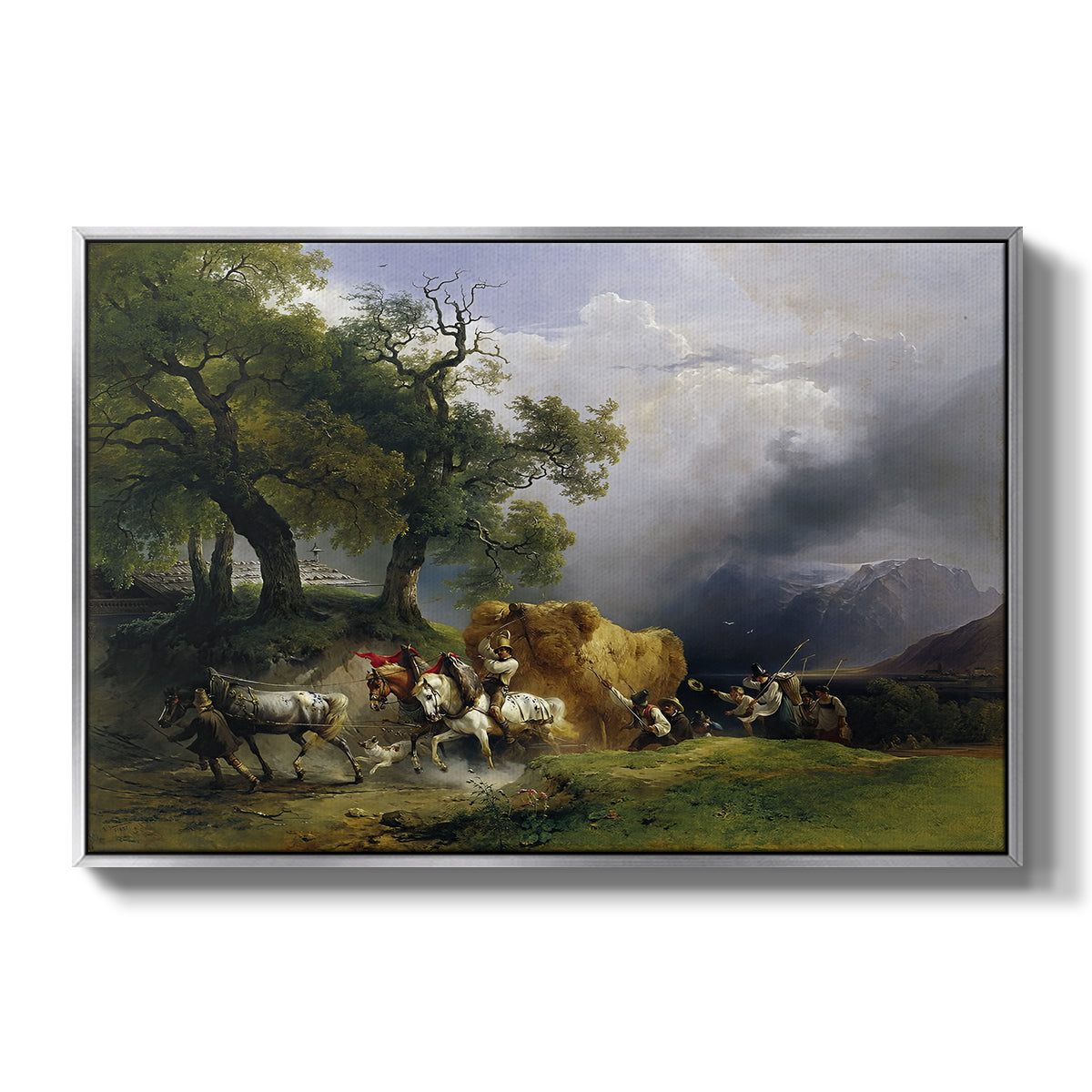 The Harvest Wagon (Der Heuwagen), c. 1850 - Floater Framed Canvas Print