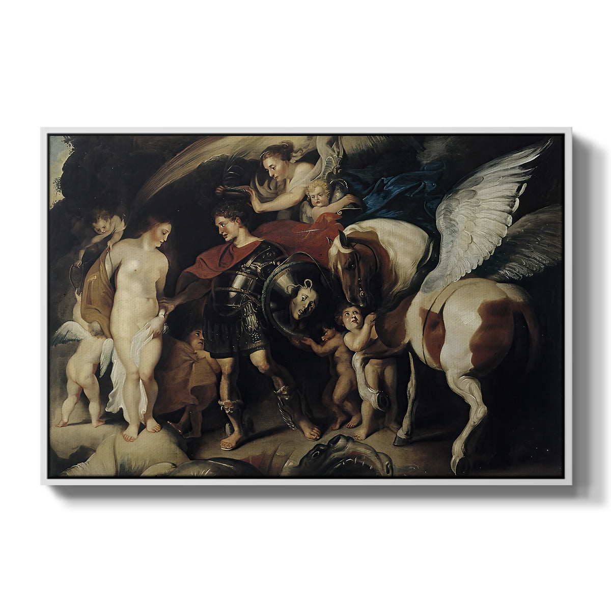 Perseus and Andromeda, c. 1620 - Floater Framed Canvas Print
