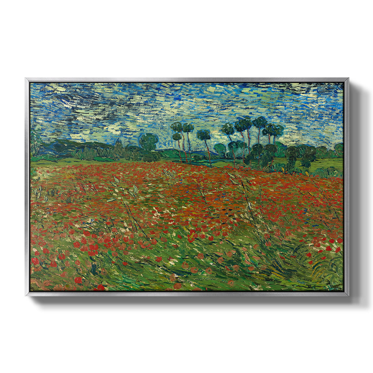 Field with Poppies, 1889 - Floater Framed Canvas Print