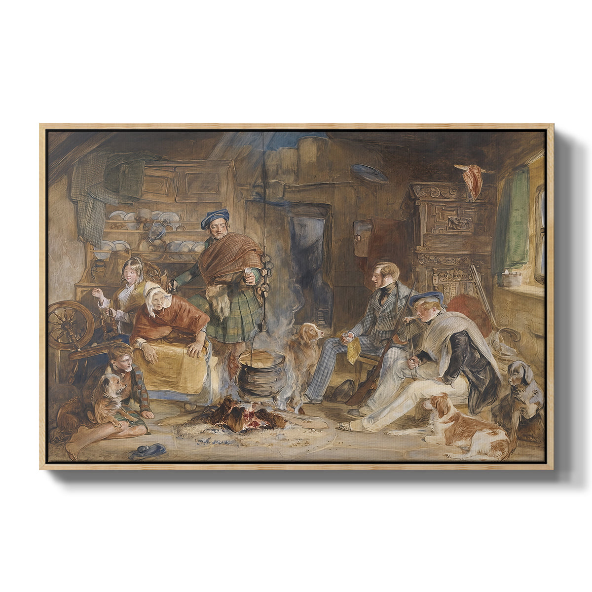 Highland Hospitality, 1832 - Floater Framed Canvas Print