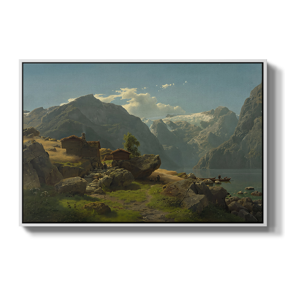 Balestrand, 1848 - Floater Framed Canvas Print