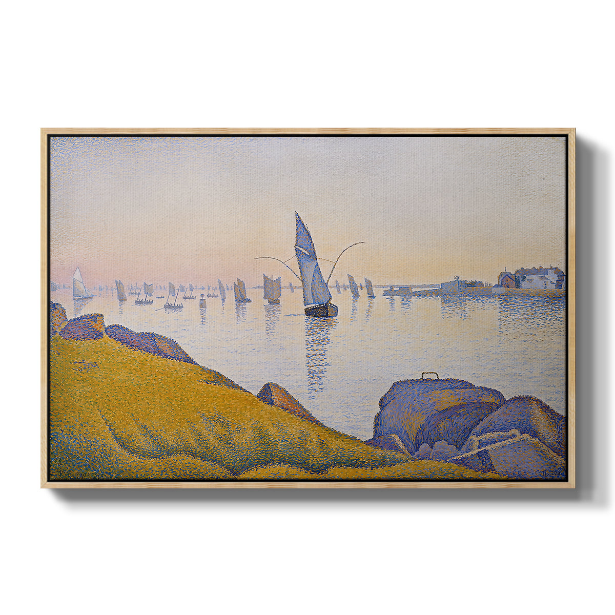 Evening Calm, Concarneau, Opus 220, 1891 - Floater Framed Canvas Print