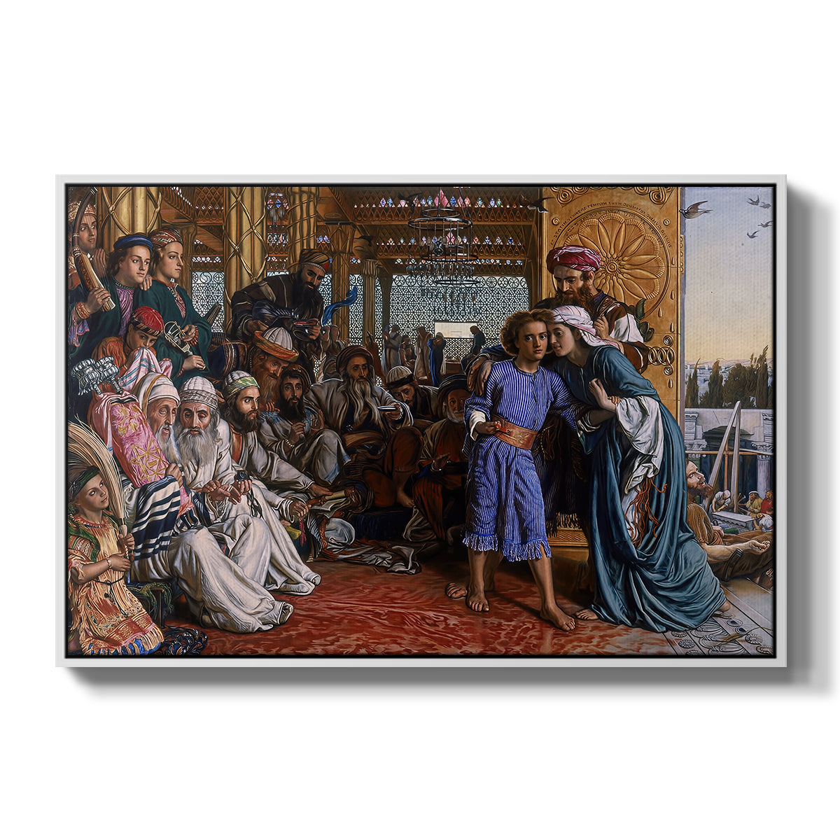 The Finding of the Saviour in the Temple, 1854-1860 - Floater Framed Canvas Print