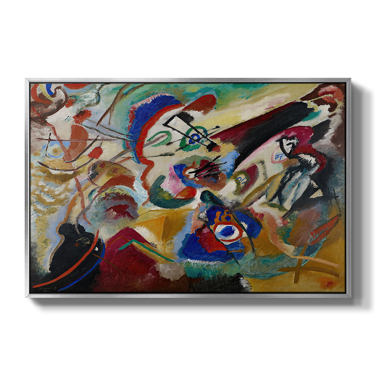 Fragment 2 for Composition VII, 1913 - Floater Framed Canvas Print