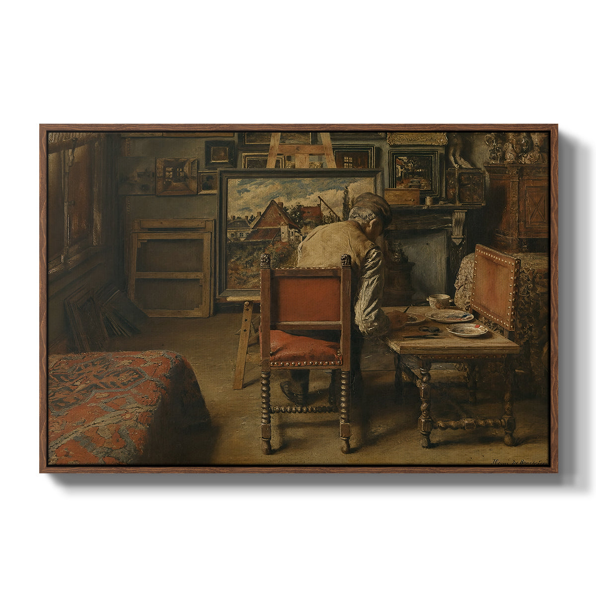 The Retoucher (The Restorer), 1876 - Floater Framed Canvas Print