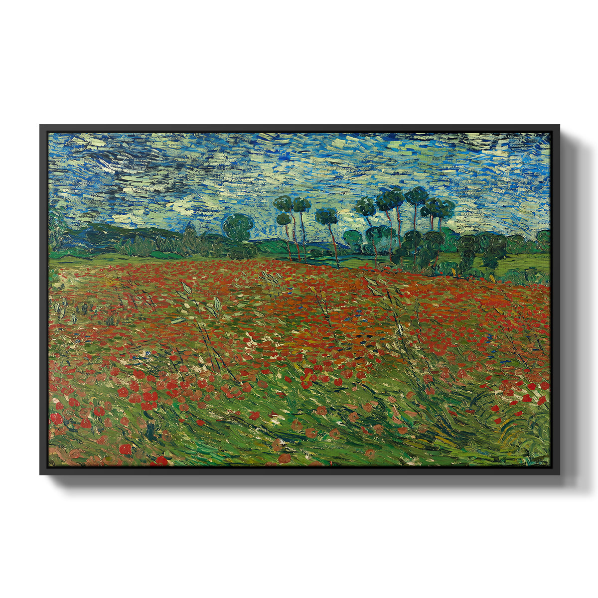 Field with Poppies, 1889 - Floater Framed Canvas Print