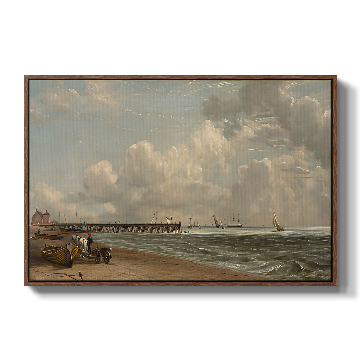 Yarmouth Jetty, 1822 - Floater Framed Canvas Print
