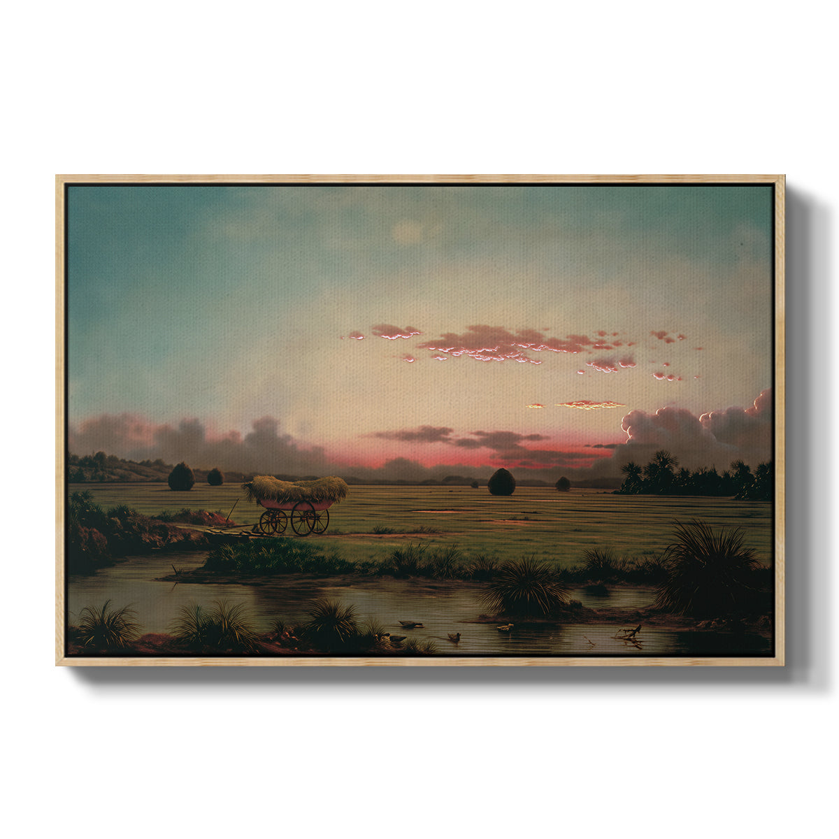 The Marshes at Rhode Island, 1866 - Floater Framed Canvas Print