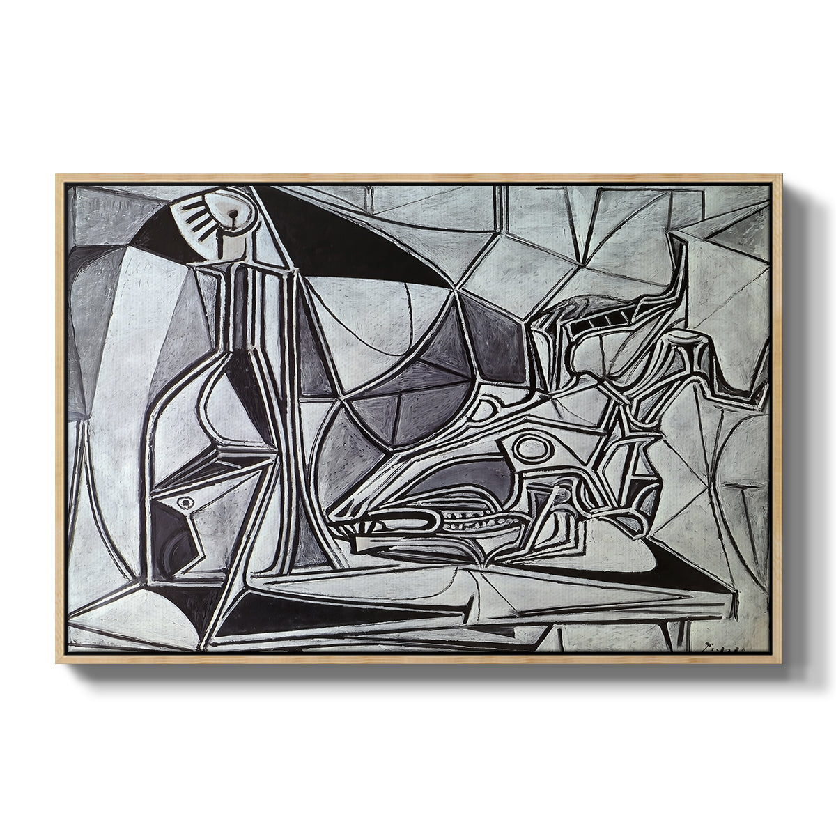 Goat's Skull, Bottle and Candle, 1952 - Floater Framed Canvas Print