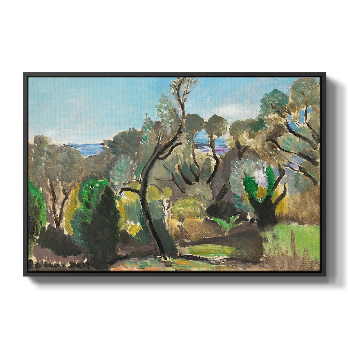 Landscape near Nice, c. 1918 - Floater Framed Canvas Print