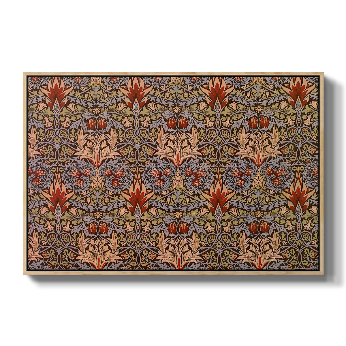 Snakeshead - Red/Cumin, c. 1876 - Floater Framed Canvas Print
