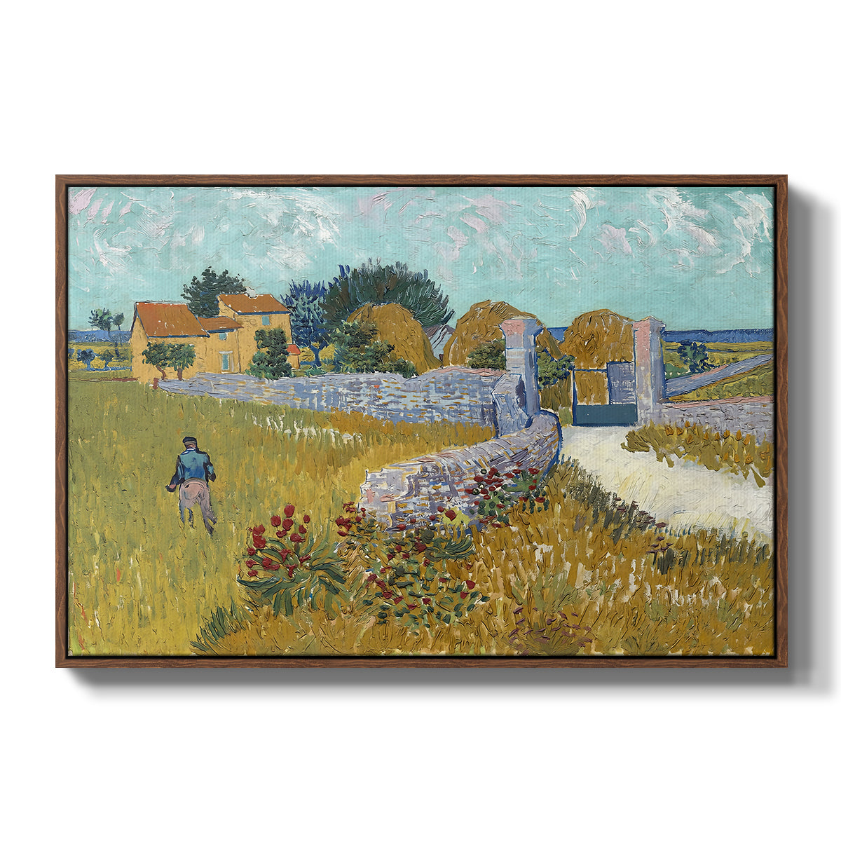 Farmhouse in Provence, 1888 - Floater Framed Canvas Print