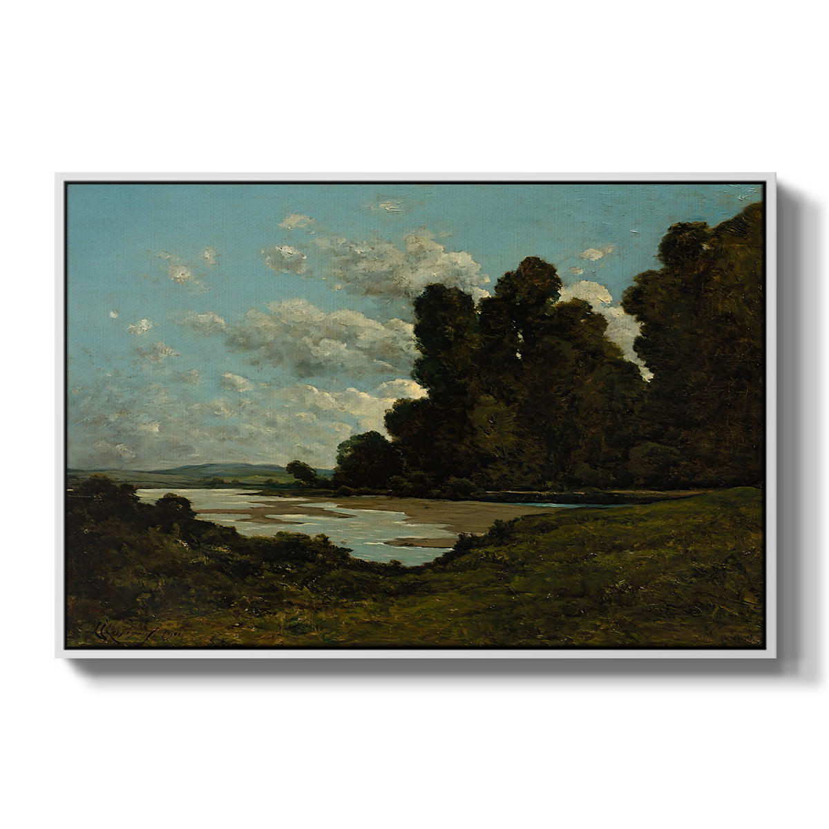 The River Loire at Nevers, 1901 - Floater Framed Canvas Print